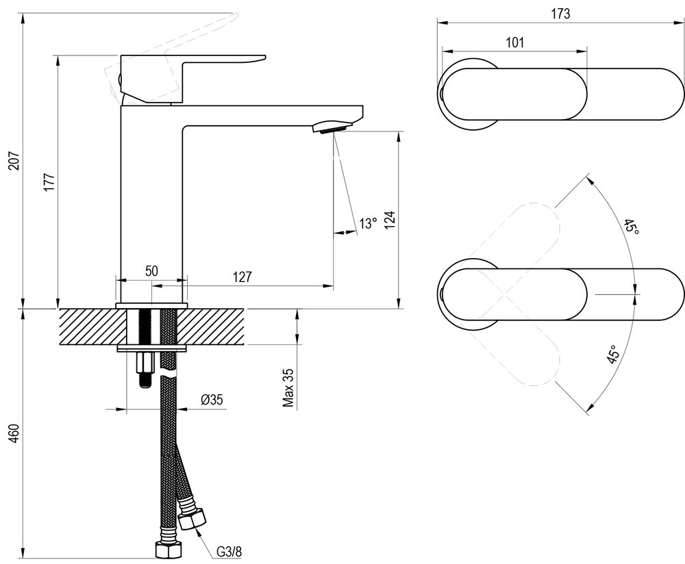 Mitigeur de lavabo Chrome II